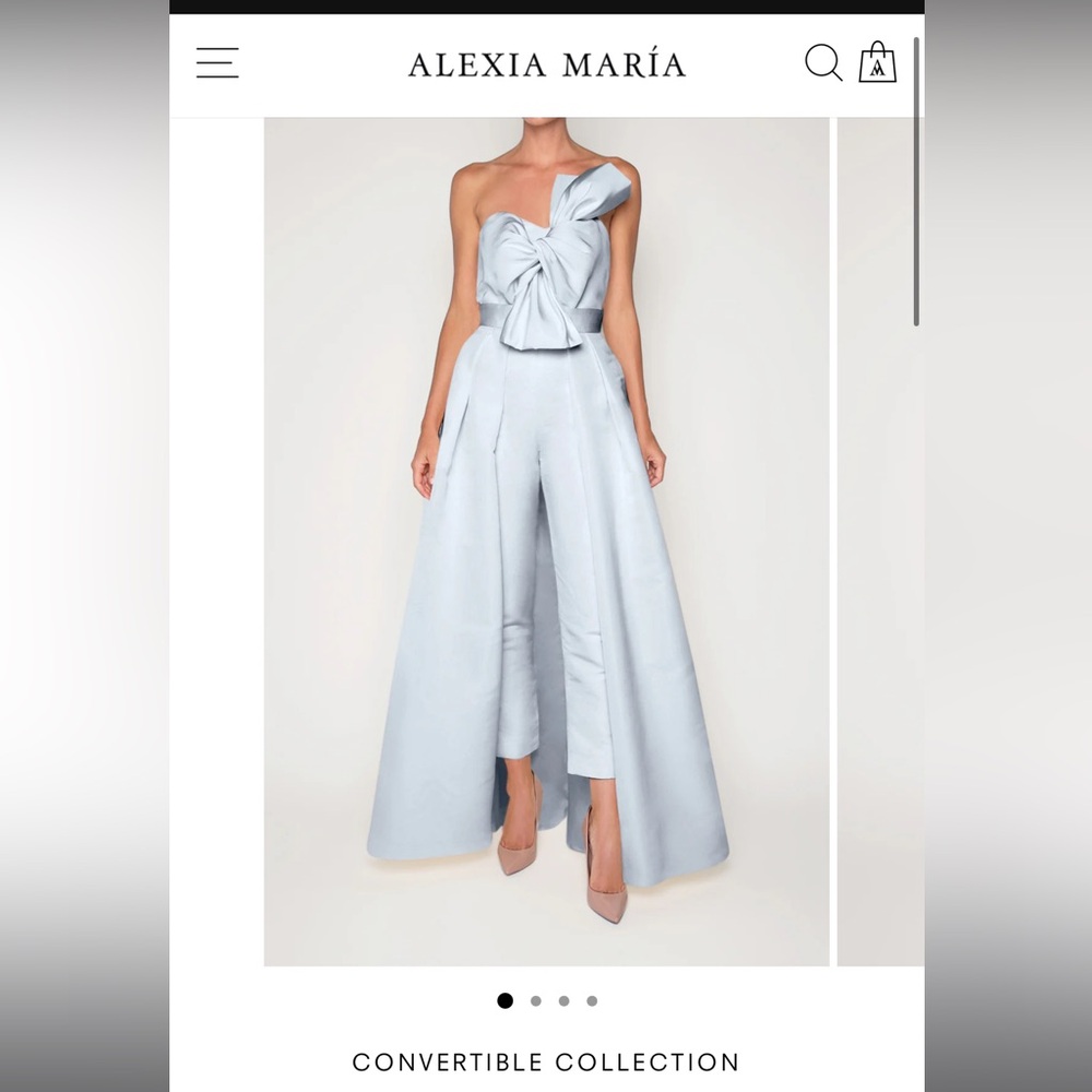 Alexia Maria silk jumpsuit with skirt attachment as pictured